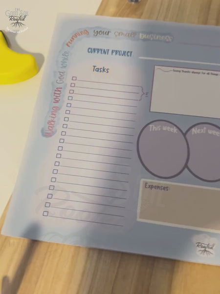 Short clip of Walking With God small business notepad pages being flipped.